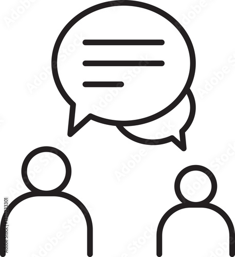 Conversation illustration with speech bubbles line icon