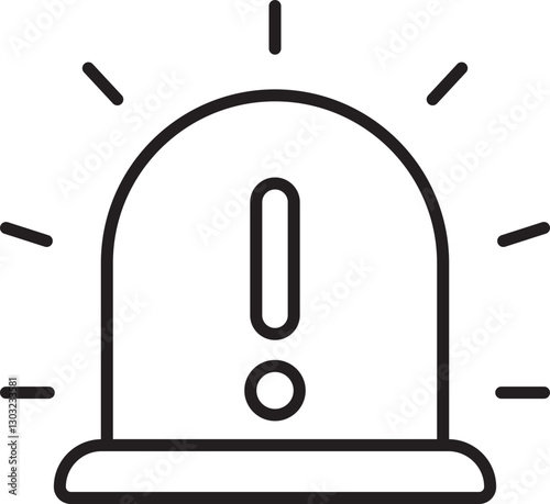 Emergency alert siren icon illustration line icon