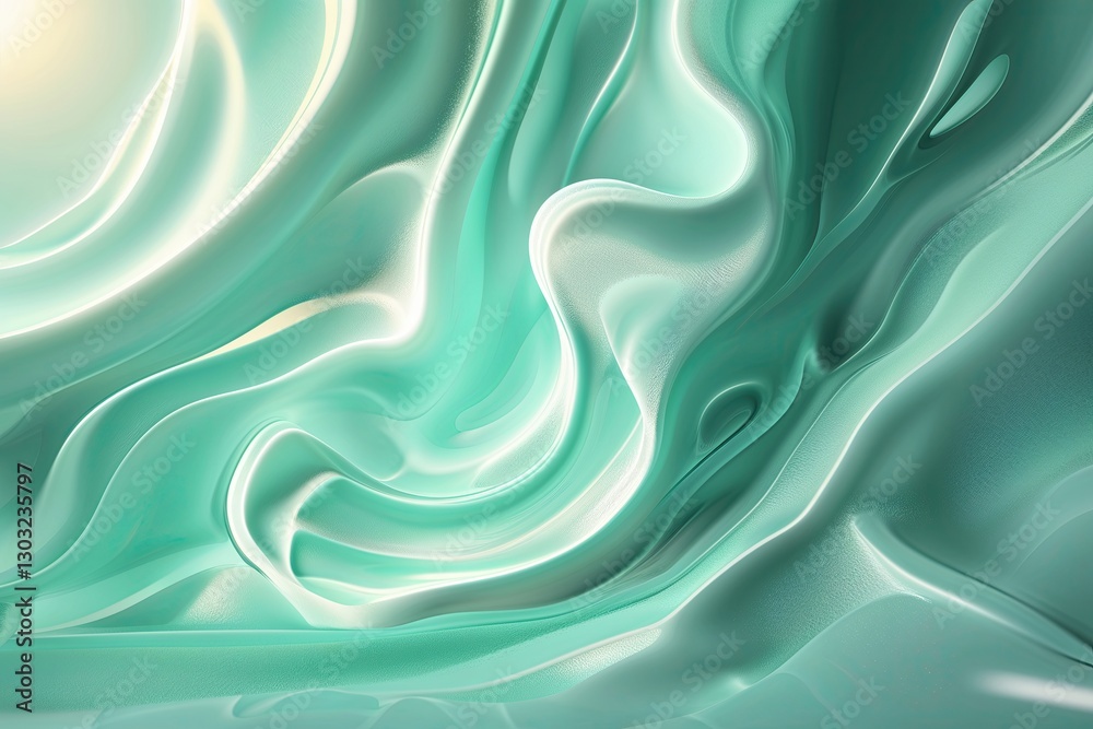 Obraz premium Serene Mint Gradient Background with Soft Glow for Product Showcase
