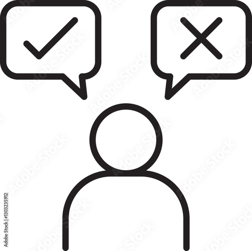 Decision-making concept illustration line icon