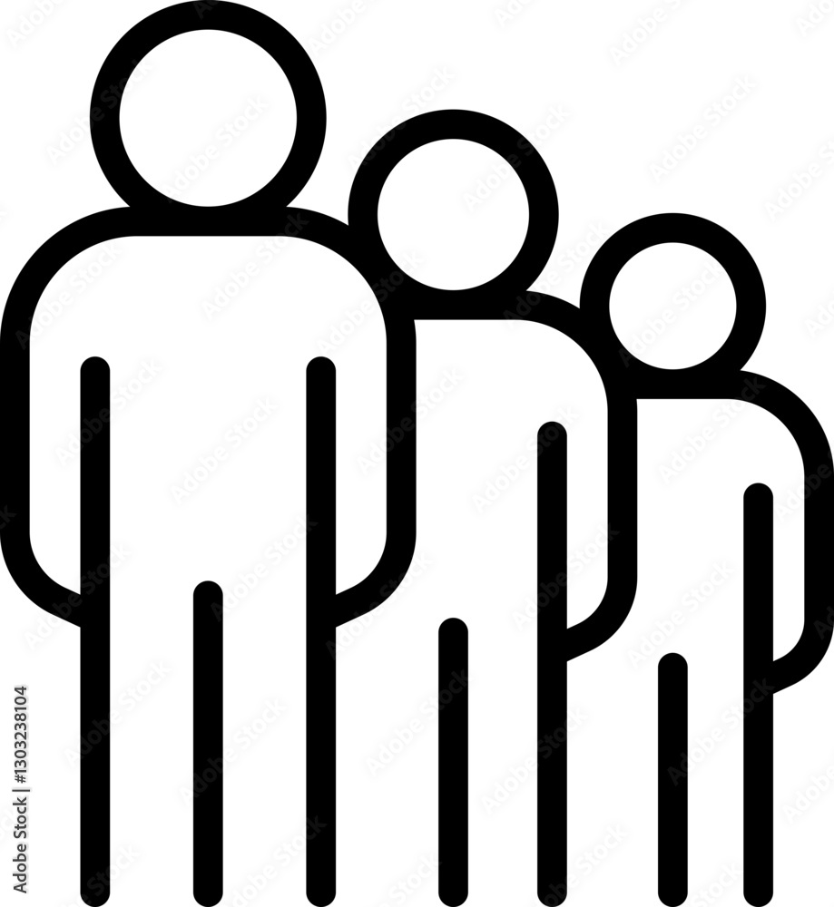 Abstract family figures illustration line icon Abstract family figures illustration line icon