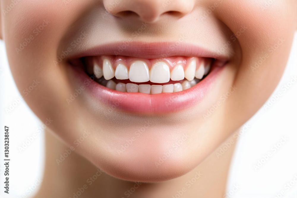 Girl smiling with clean teeth, isolated on the white background. For a dental ad Girl smiling with clean teeth, isolated on the white background. For a dental ad