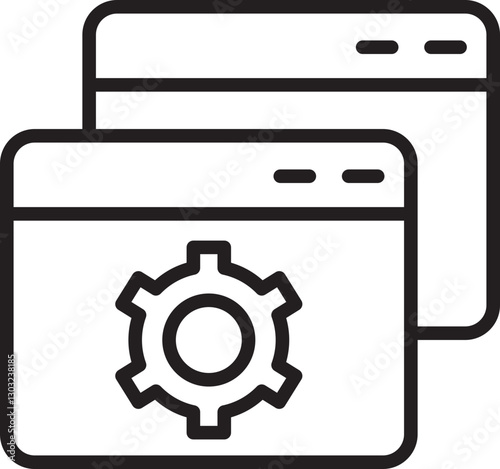 Web interface with settings icon line icon