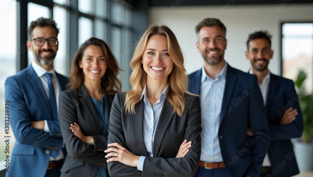 Portrait of successful group of business people at modern office looking at camera. Portrait of happy businessmen and satisfied businesswomen standing as a team. Multiethnic group of people smiling. Portrait of successful group of business people at modern office looking at camera. Portrait of happy businessmen and satisfied businesswomen standing as a team. Multiethnic group of people smiling.