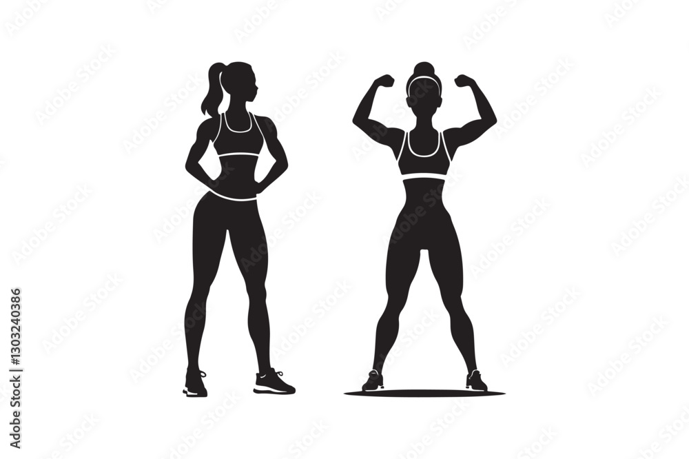 Female Runner Silhouette Icon for Fitness and Sports Design Female Runner Silhouette Icon for Fitness and Sports Design