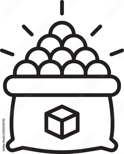 Treasure chest filled with golden coins line icon