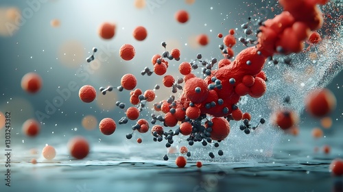 Sustainable nanomaterials derived from natural sources showcasing intricate molecular structures microscopic detailing photo