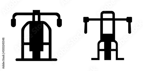 Chest Fly Machine Vector Icon Set – Fitness, Gym Equipment & Strength Training
