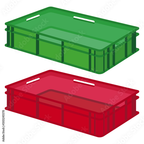 plastic crates, Empty plastic crate.