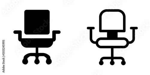 Office Chair Icon Set - Vector Design Symbols