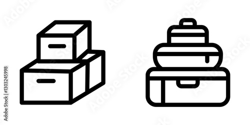 Packing Cubes Icon Set - Vector Design Symbols
