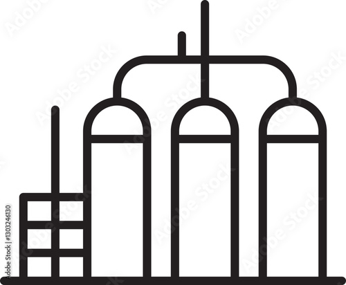 Industrial storage tank graphic line icon