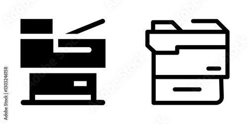 Photocopier Icon Set - Vector Design Symbols