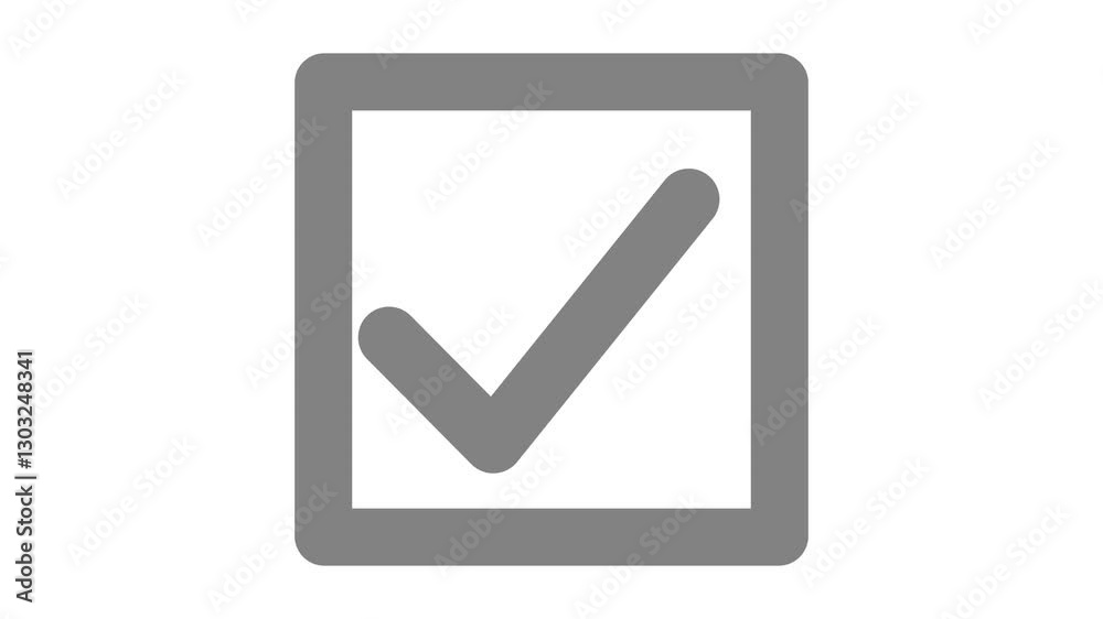 Bold Checkmark in Square Box, A bold, black checkmark inside a square box animation, symbolizing approval or completion. Bold Checkmark in Square Box, A bold, black checkmark inside a square box animation, symbolizing approval or completion.