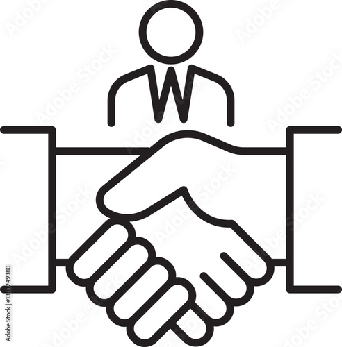 Handshake and business agreement concept line icon