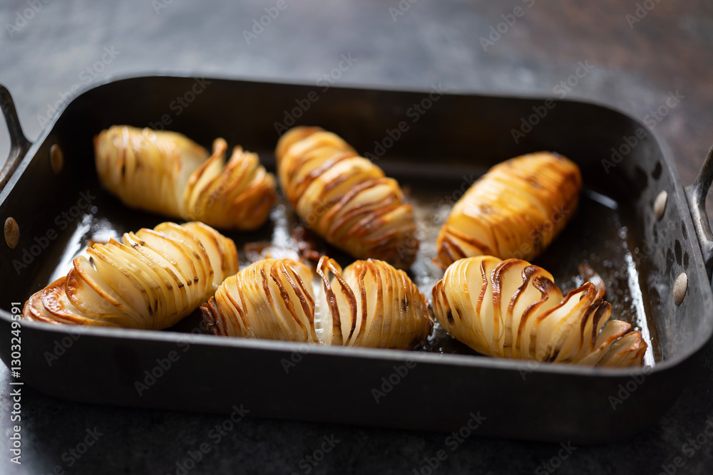 rustic hasselback baked potatoes