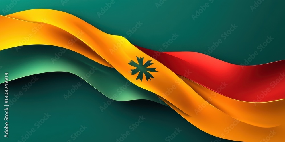 Fototapeta premium Vibrant Waves of Color: A Dynamic Abstract Design Featuring Rich Tones and Fluid Forms