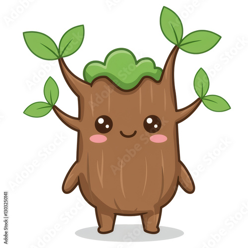 Smiling Cute Tree Character
