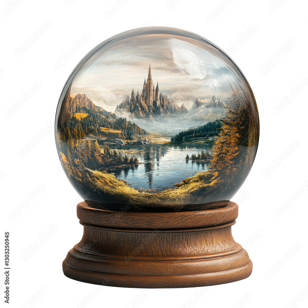 crystal globe on white background crystal globe on white background