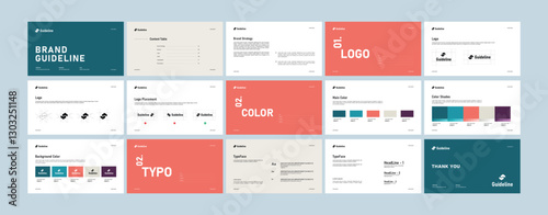 Complete Brand Identity Guidelines Template, Professional Logo Presentation, Modern Brand Guidelines Template
