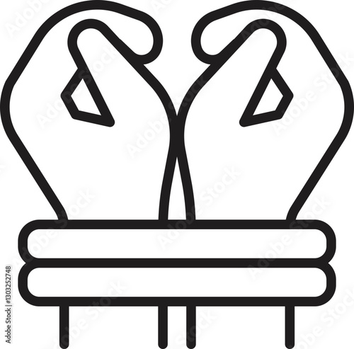 Bound hands illustration line icon