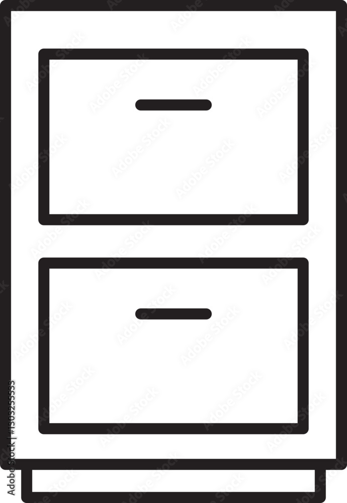 Cabinet with two drawers design line icon Cabinet with two drawers design line icon