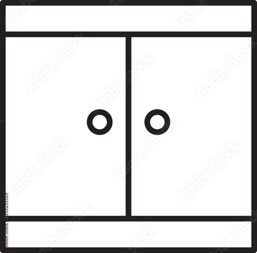 Minimalist cupboard design illustration line icon
