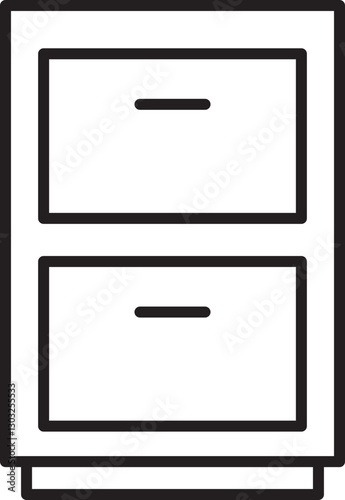 Cabinet with two drawers design line icon