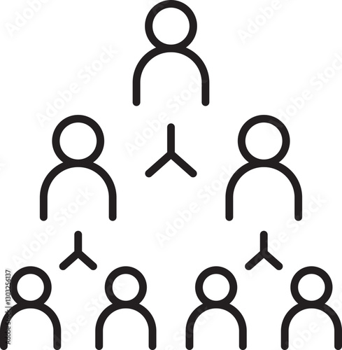 Hierarchical structure of people icons line icon