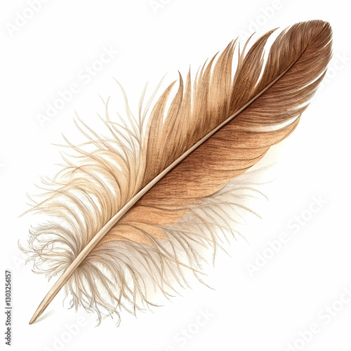 A feather isolated on a transparent background.