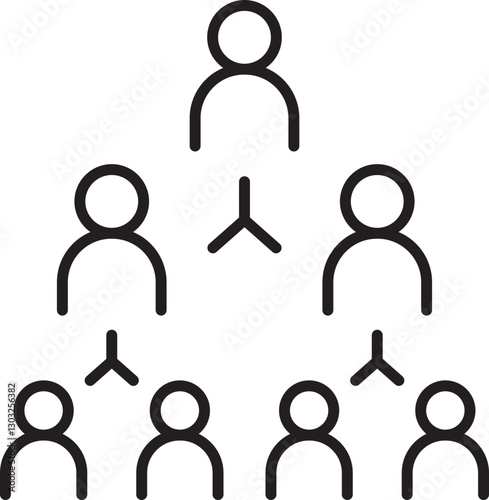 Hierarchical structure of people icons line icon