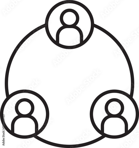 Networking people connection illustration line icon