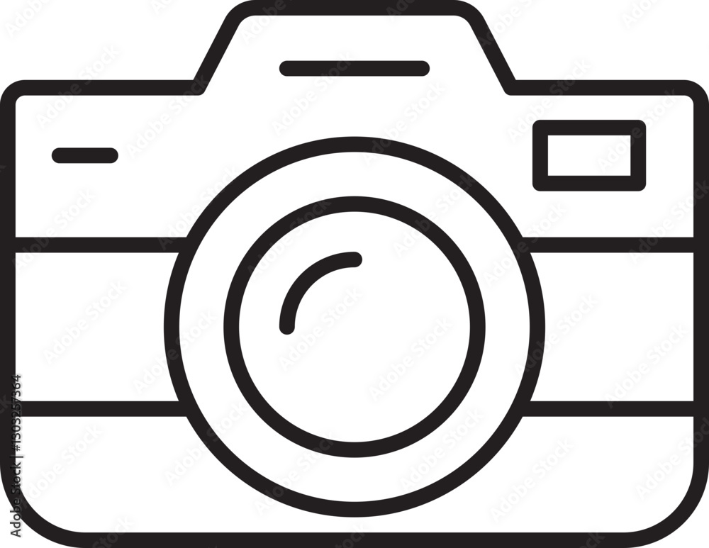 Camera illustration in simple design line icon Camera illustration in simple design line icon