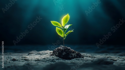 Innovative glowing underwater plant designed to thrive in marine environments producing oxygen to support aquatic life and ecosystems