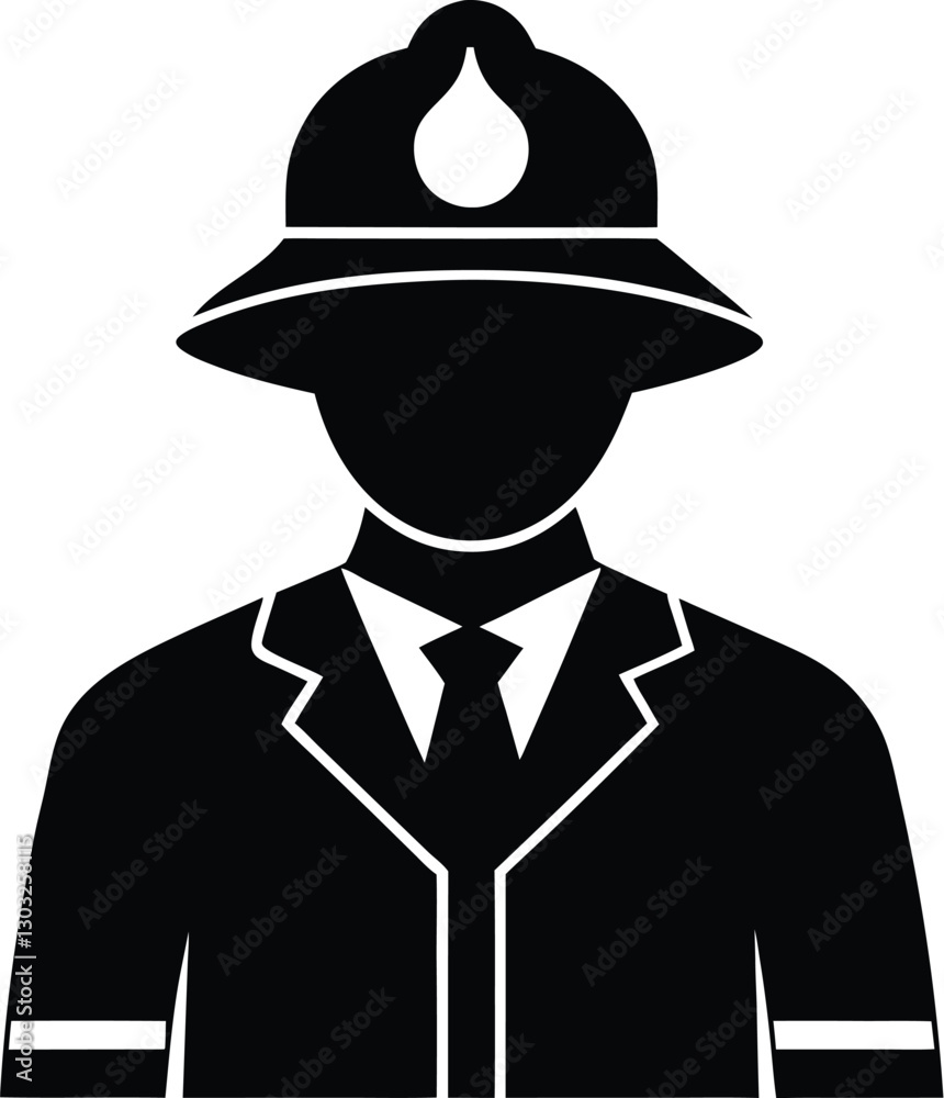 Firefighter Silhouette Icon - Fire Department and Emergency Rescue Symbol Firefighter Silhouette Icon - Fire Department and Emergency Rescue Symbol