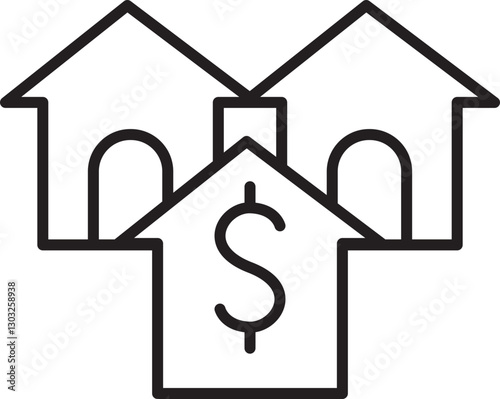 Real estate investment concept illustration line icon