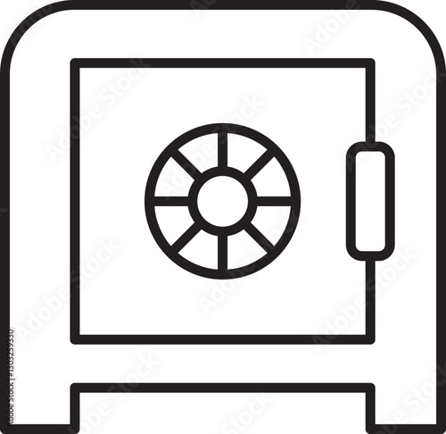 Safe deposit box icon illustration line icon