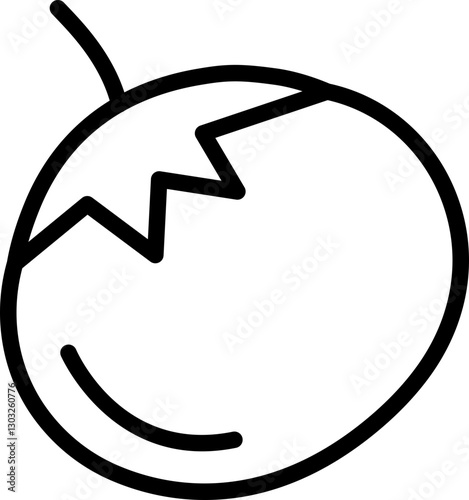 Minimalist tomato illustration line icon