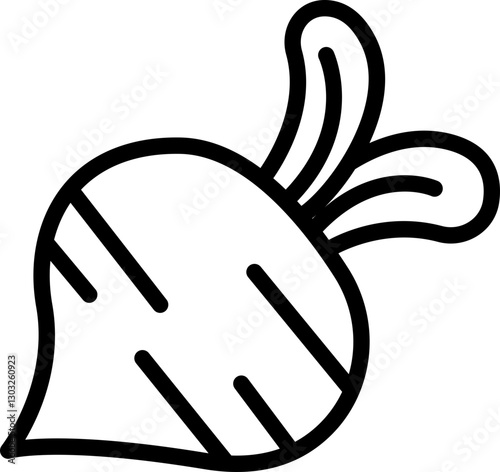 Stylized beetroot illustration line icon