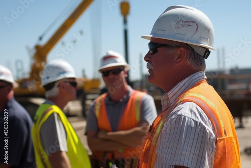 Construction Team Manager Coordinating Job Site Activity