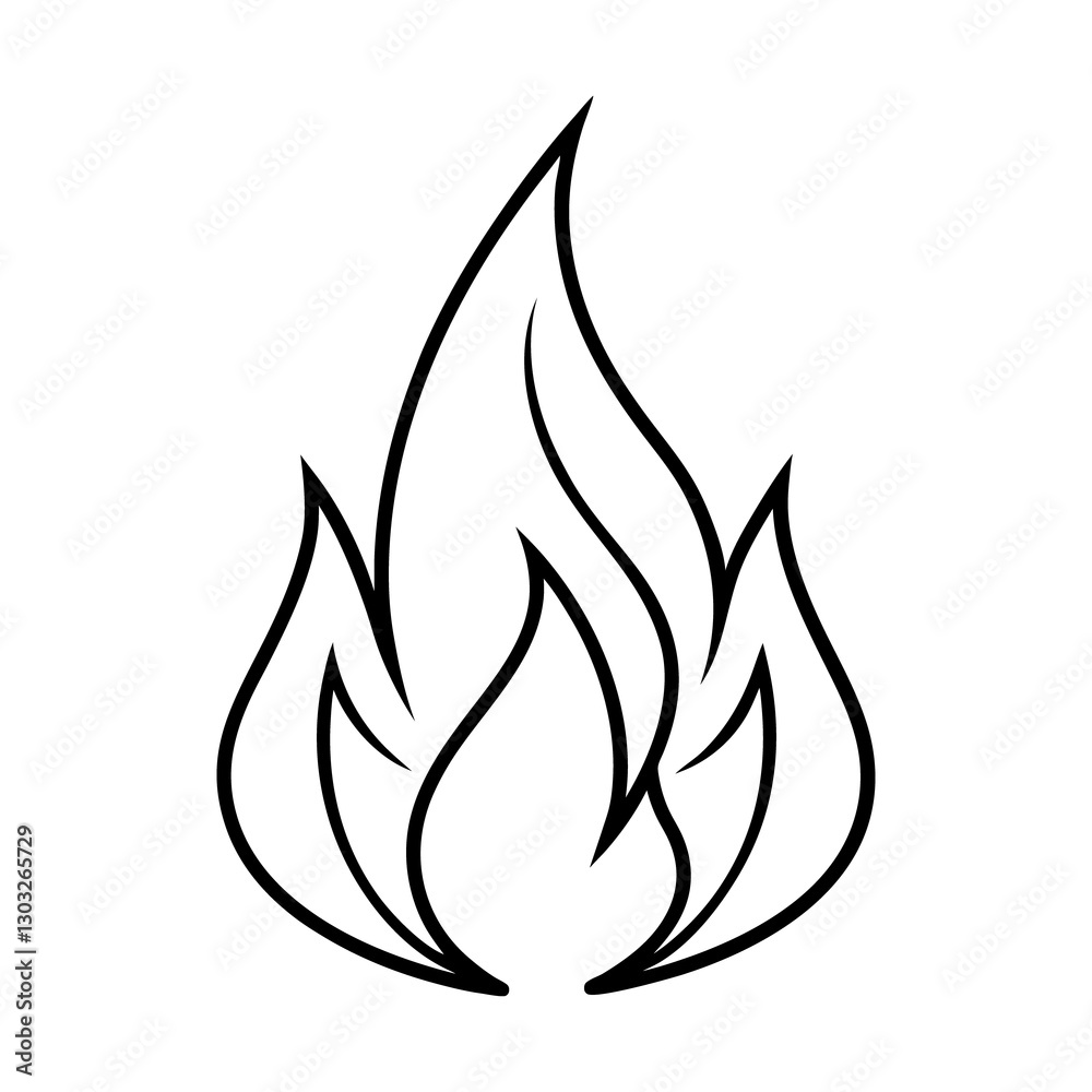 fire flames line art vector illustration , fire icon logo fire flames line art vector illustration , fire icon logo