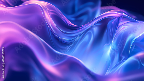 Futuristic Translucent Wave Structure with Fluid Light Reflections