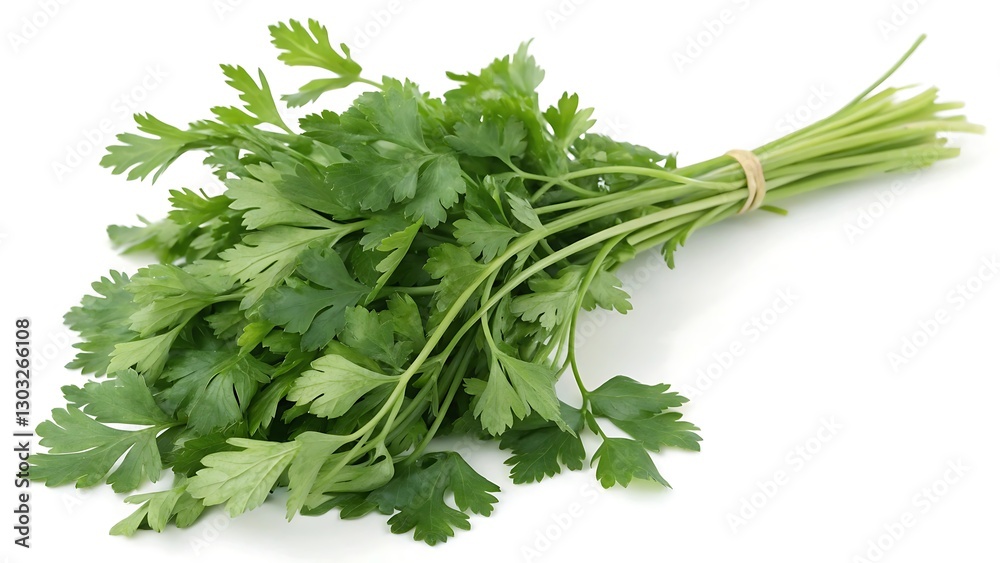 Fresh Green Parsley Bunch – Organic Herb for Cooking & Garnishing isolated on white background Fresh Green Parsley Bunch – Organic Herb for Cooking & Garnishing isolated on white background