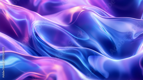 Futuristic Translucent Wave Structure with Fluid Light Reflections