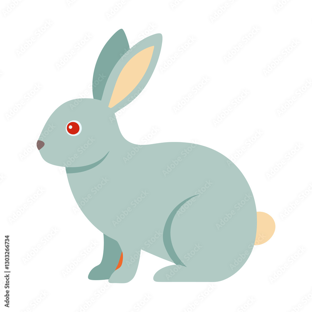 Obraz premium bunny flat vector illustration , rabbit vector logo 