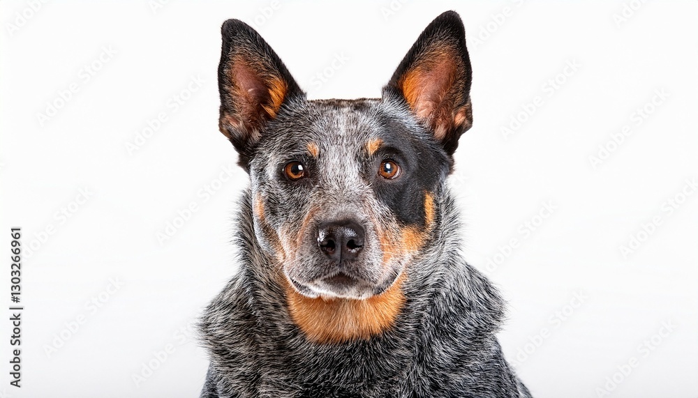 australian cattle dog close up portrait on a white background australian cattle dog close up portrait on a white background