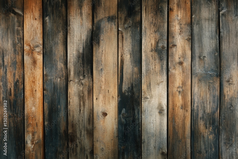 Fototapeta premium Old grunge wooden planks showing knots and scratches forming a rustic background