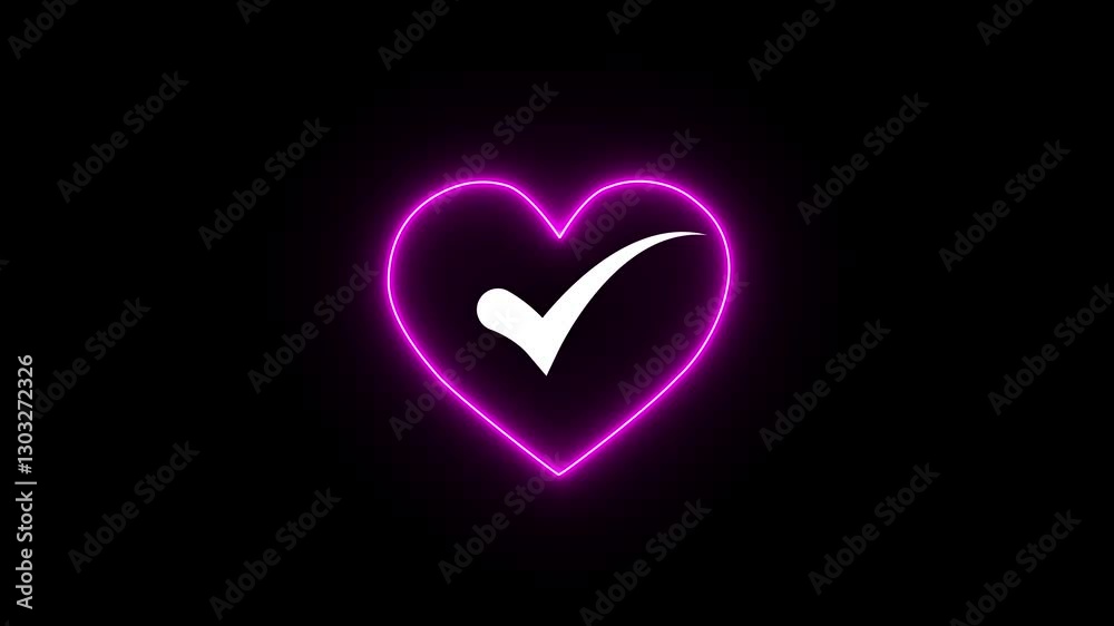 Electrical heart beating with checkmark icon. heart beat on black background. Heart Line, Heart rhythm, heart beat pulse. Abstract heart beats ,Background heartbeat line Electrical heart beating with checkmark icon. heart beat on black background. Heart Line, Heart rhythm, heart beat pulse. Abstract heart beats ,Background heartbeat line