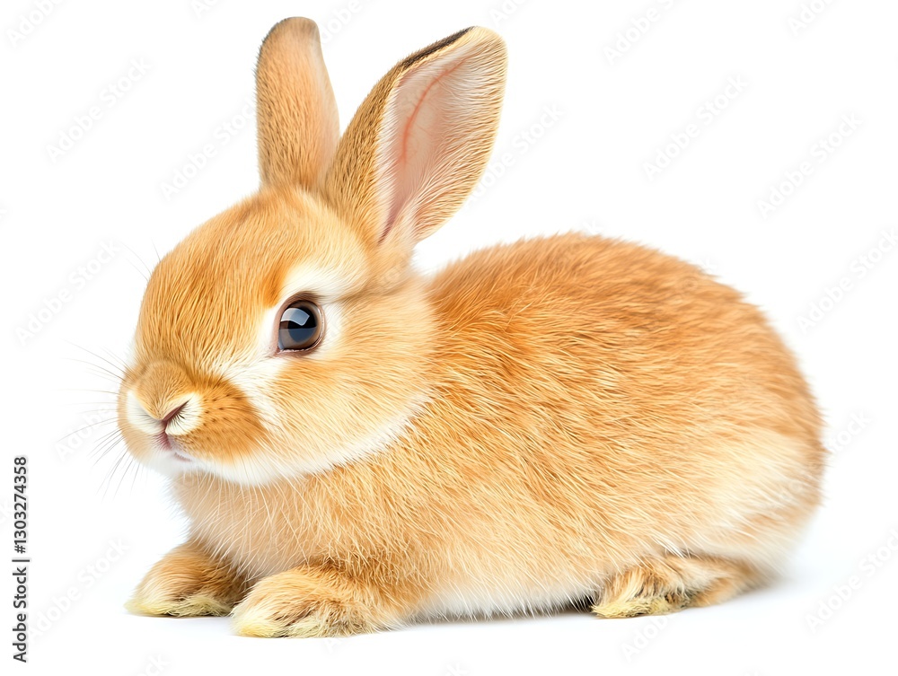 Obraz premium Bunny resting, isolated, white background
