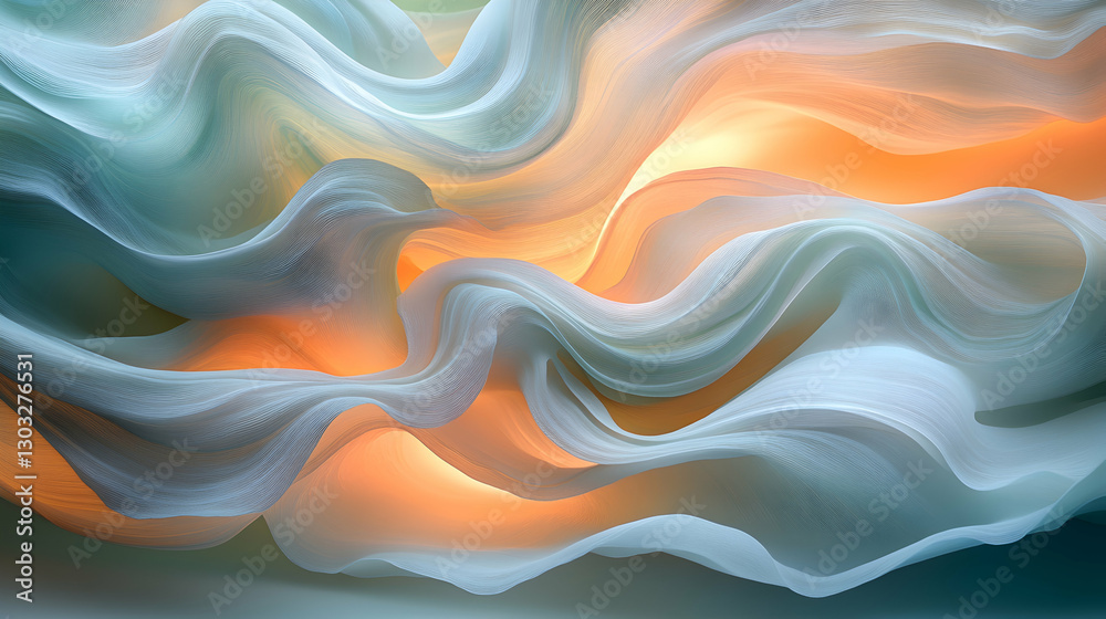 Obraz premium Abstract flowing fabric, soft colors